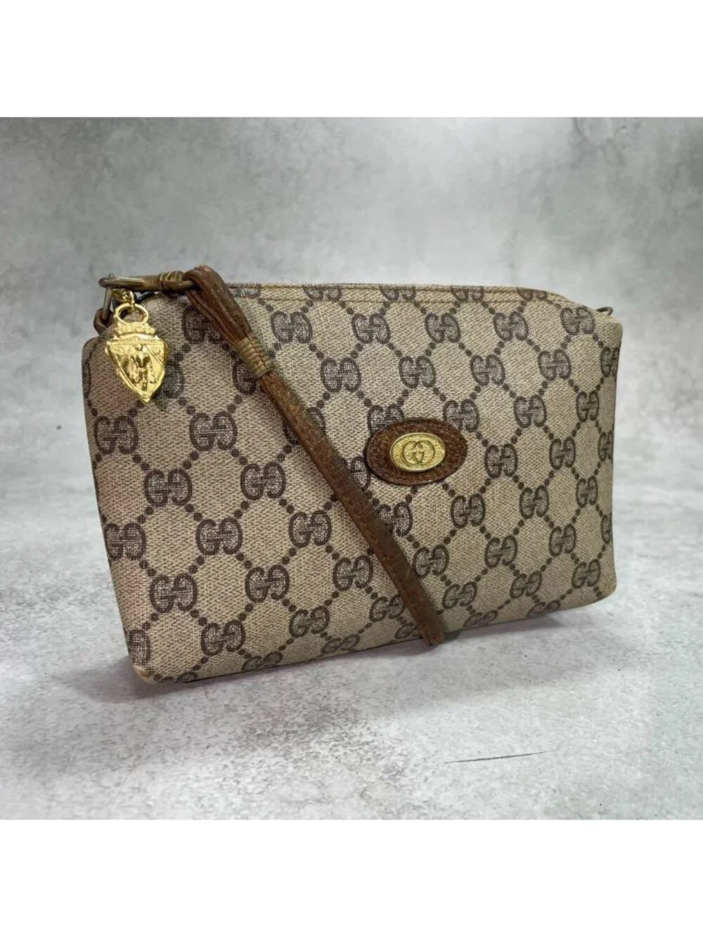 Gucci GG Shoulder Bag Brown Beige Logo